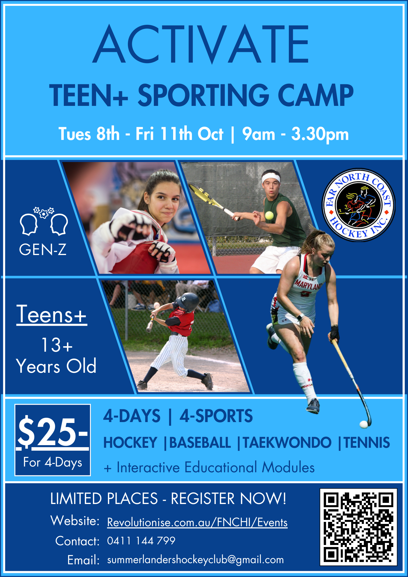 ACTIVATE Teen Sporting Camp Poster 1c